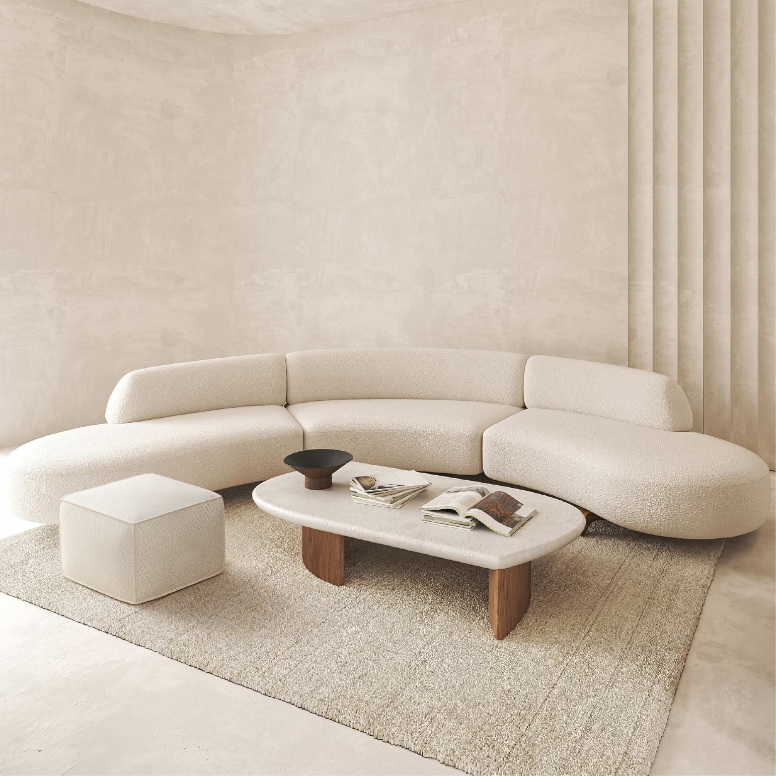 Boucle Pouf Ottoman