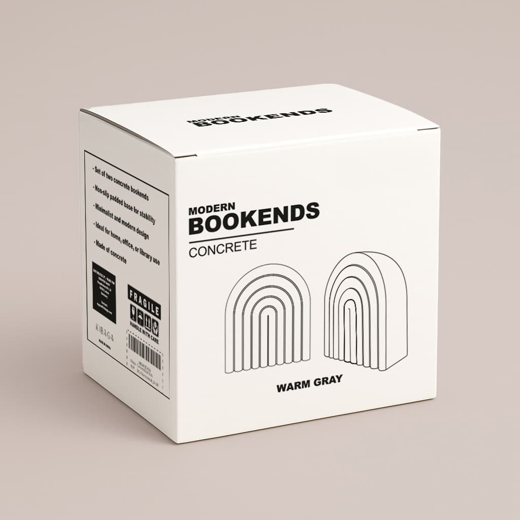 Concrete Bookend Packaging