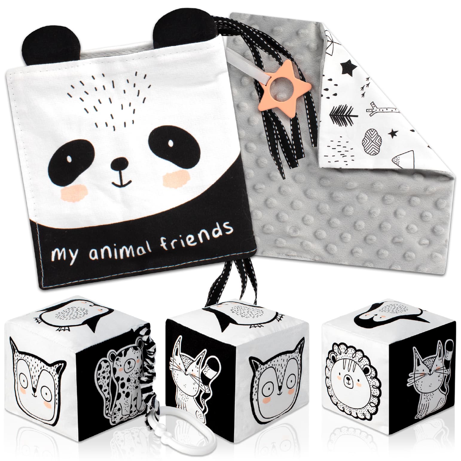High Contrast Baby Book Toy Set of 3